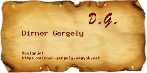 Dirner Gergely névjegykártya